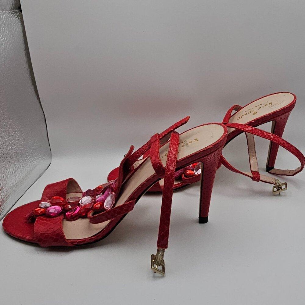 Kate Spade Idalou Parrot Stiletto Sandals – Size 8 (Made in Italy) - Picture 7 of 8